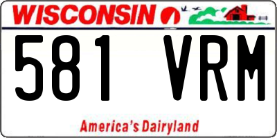 WI license plate 581VRM