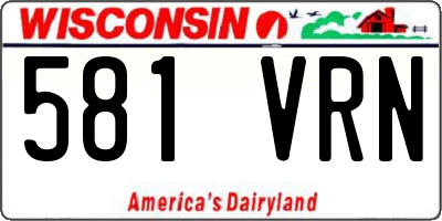 WI license plate 581VRN