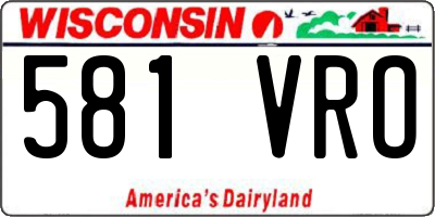 WI license plate 581VRO