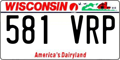 WI license plate 581VRP
