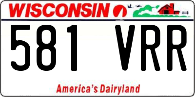 WI license plate 581VRR