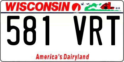 WI license plate 581VRT