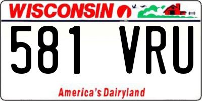 WI license plate 581VRU