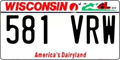 WI license plate 581VRW