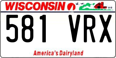 WI license plate 581VRX
