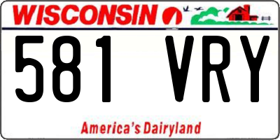 WI license plate 581VRY