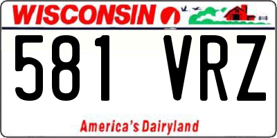 WI license plate 581VRZ