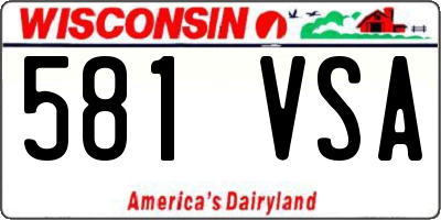 WI license plate 581VSA