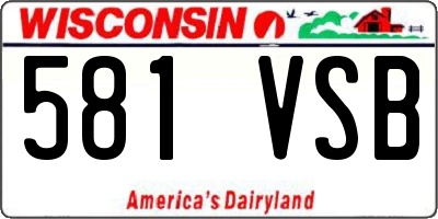 WI license plate 581VSB