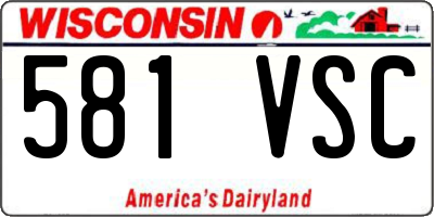 WI license plate 581VSC