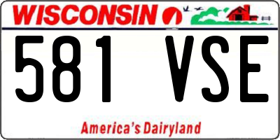WI license plate 581VSE