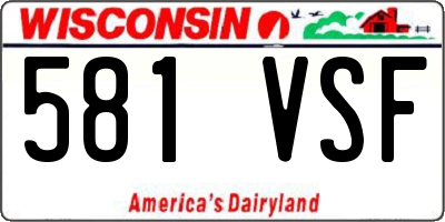 WI license plate 581VSF