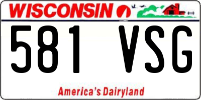 WI license plate 581VSG