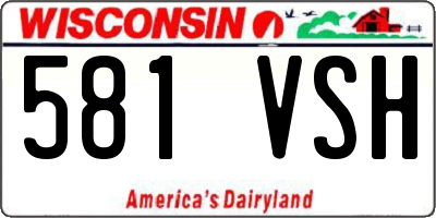 WI license plate 581VSH