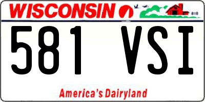 WI license plate 581VSI