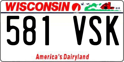 WI license plate 581VSK