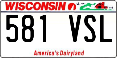 WI license plate 581VSL