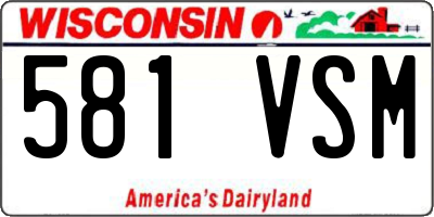 WI license plate 581VSM