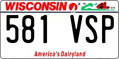 WI license plate 581VSP