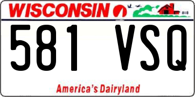 WI license plate 581VSQ