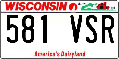 WI license plate 581VSR