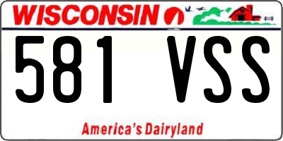 WI license plate 581VSS