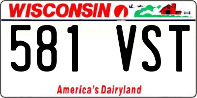 WI license plate 581VST