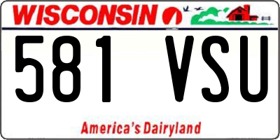 WI license plate 581VSU