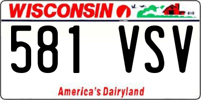 WI license plate 581VSV