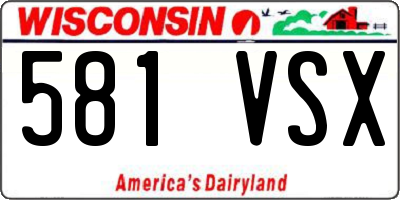 WI license plate 581VSX