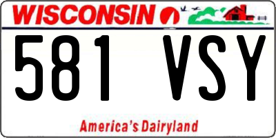 WI license plate 581VSY