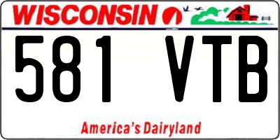 WI license plate 581VTB