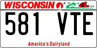 WI license plate 581VTE