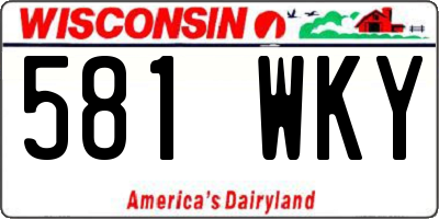 WI license plate 581WKY
