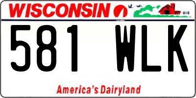 WI license plate 581WLK