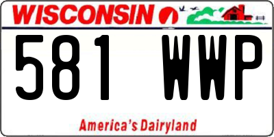WI license plate 581WWP