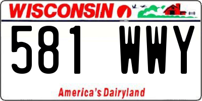 WI license plate 581WWY