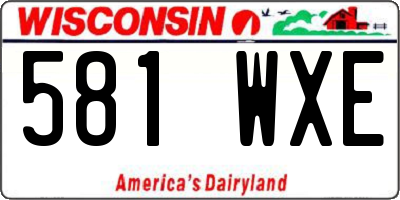 WI license plate 581WXE