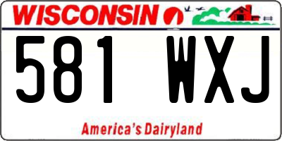 WI license plate 581WXJ