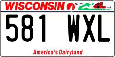 WI license plate 581WXL
