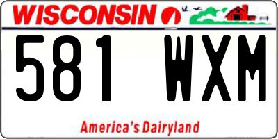 WI license plate 581WXM