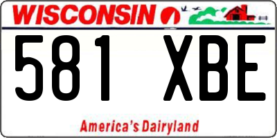 WI license plate 581XBE