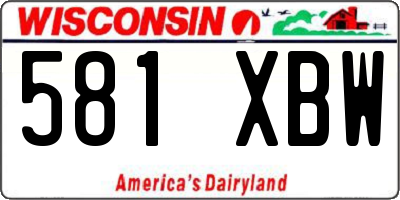 WI license plate 581XBW