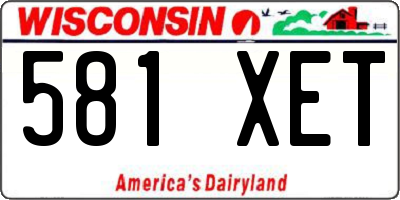 WI license plate 581XET