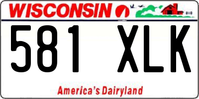 WI license plate 581XLK
