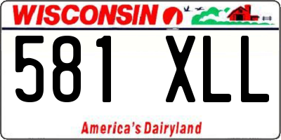 WI license plate 581XLL