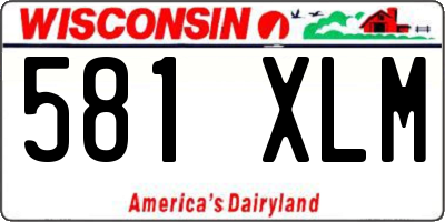 WI license plate 581XLM