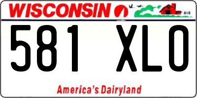 WI license plate 581XLO