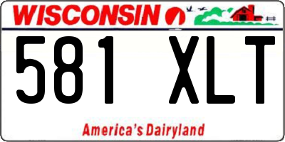 WI license plate 581XLT