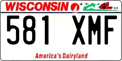 WI license plate 581XMF